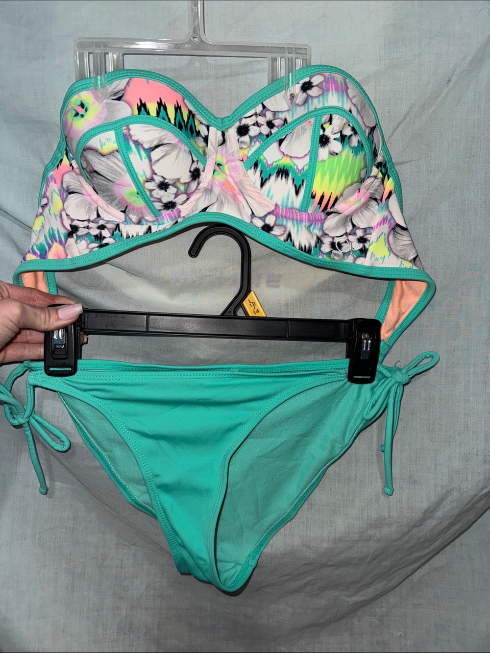 Ocean Pacific Teal Bandeau Bikini Set